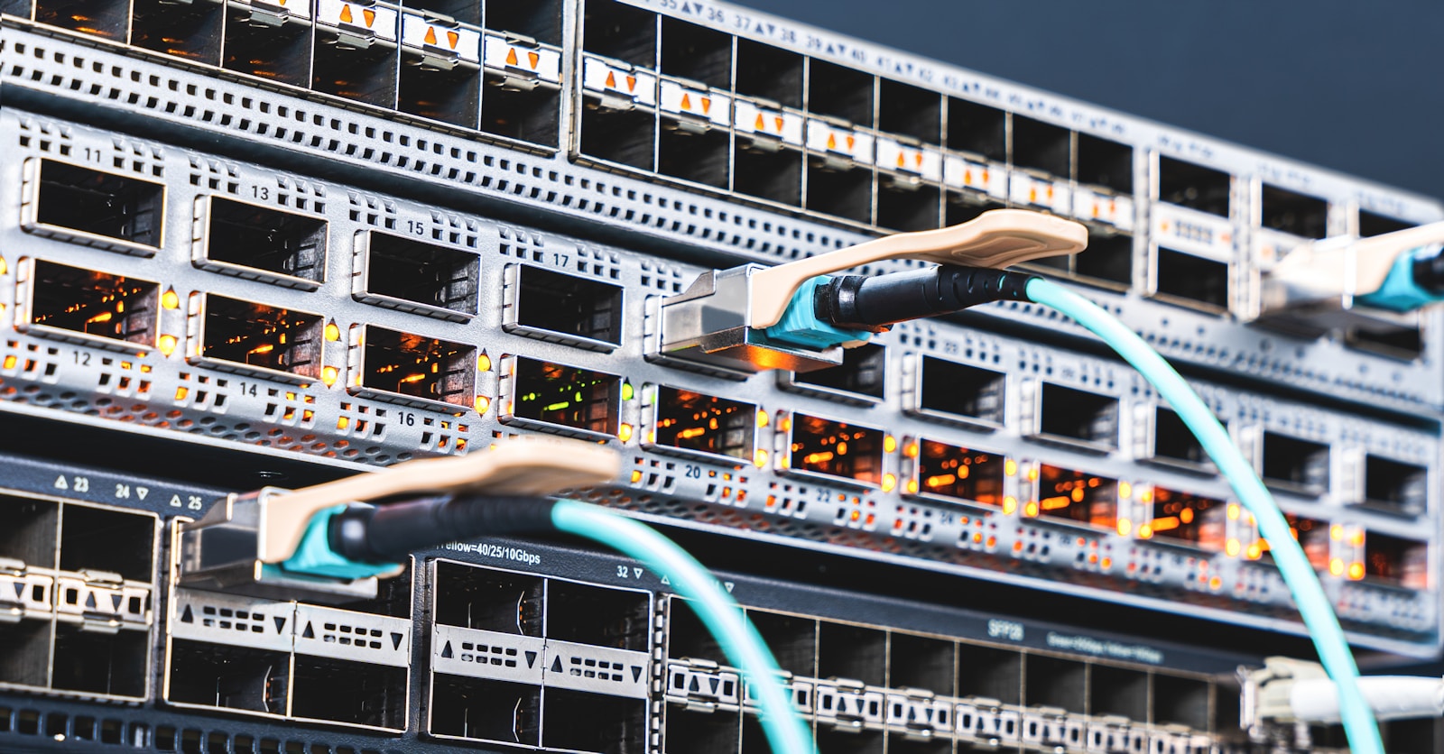 Network switching equipment with fiber connections